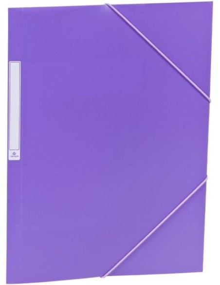 Paq 10 carpetas fº gomas solapas pp translucido violeta